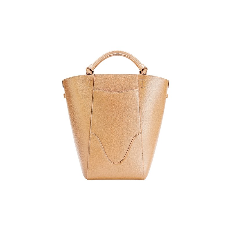 Mini Leather Bucket Bag - Pale Pink