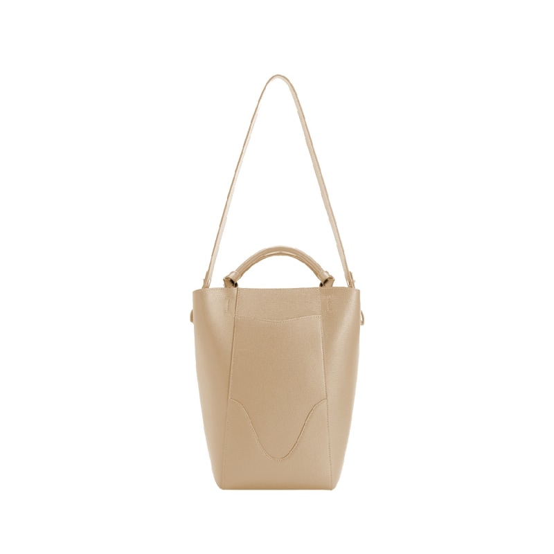 Thumbnail of Marina Leather Bucket Bag Champagne | Beige Bucket Bag image
