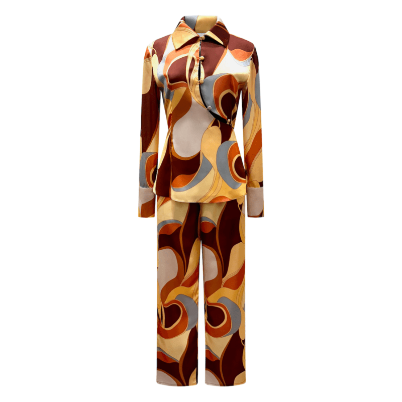 Thumbnail of Retro Print Pants Suit - Marisa image