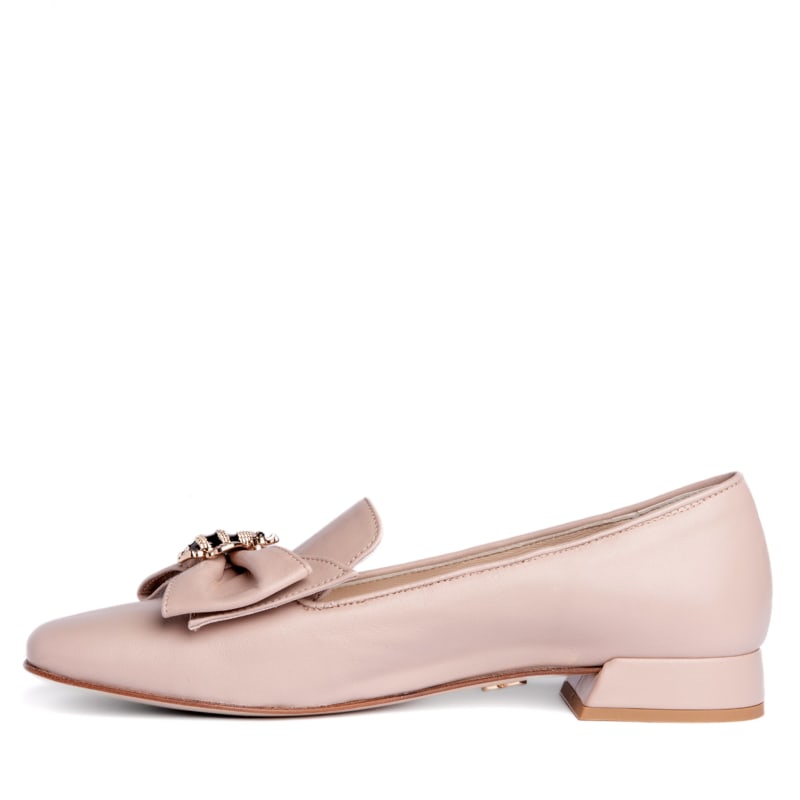 Marnie Beige Leather Evening Loafer For Work Wedding | Beautiisoles by ...