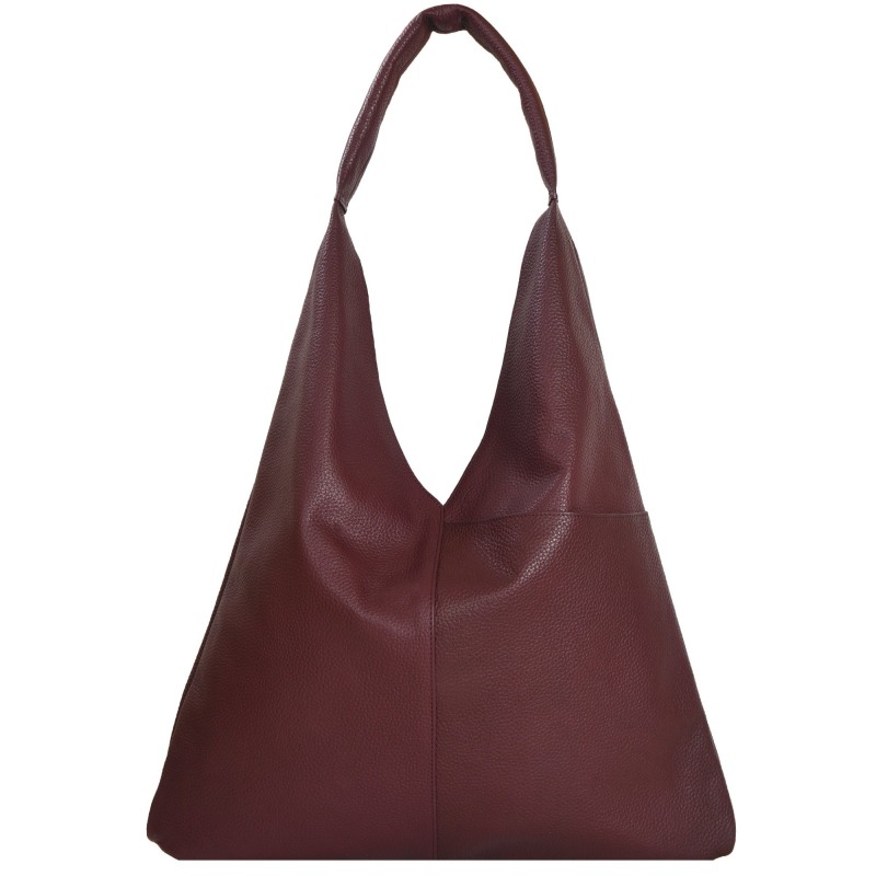 Thumbnail of Maroon Boho Leather Triangular Shoulder Bag image