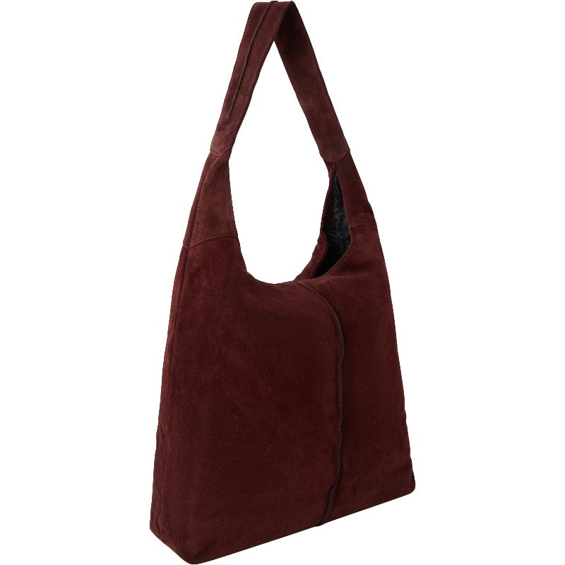 Maroon Soft Suede Hobo Shoulder Bag | Brix+Bailey | Wolf & Badger