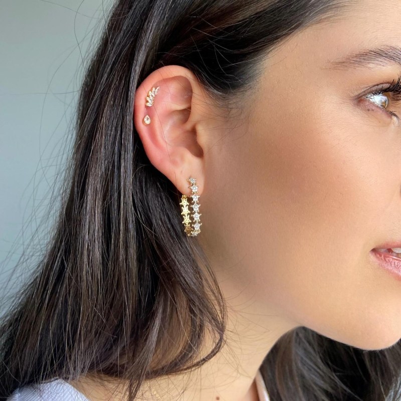 Marquise Helix Tragus Piercing In 14k Gold White ODDA75 Wolf