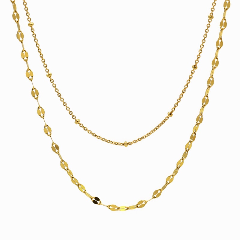 Dainty 18k gold necklace top