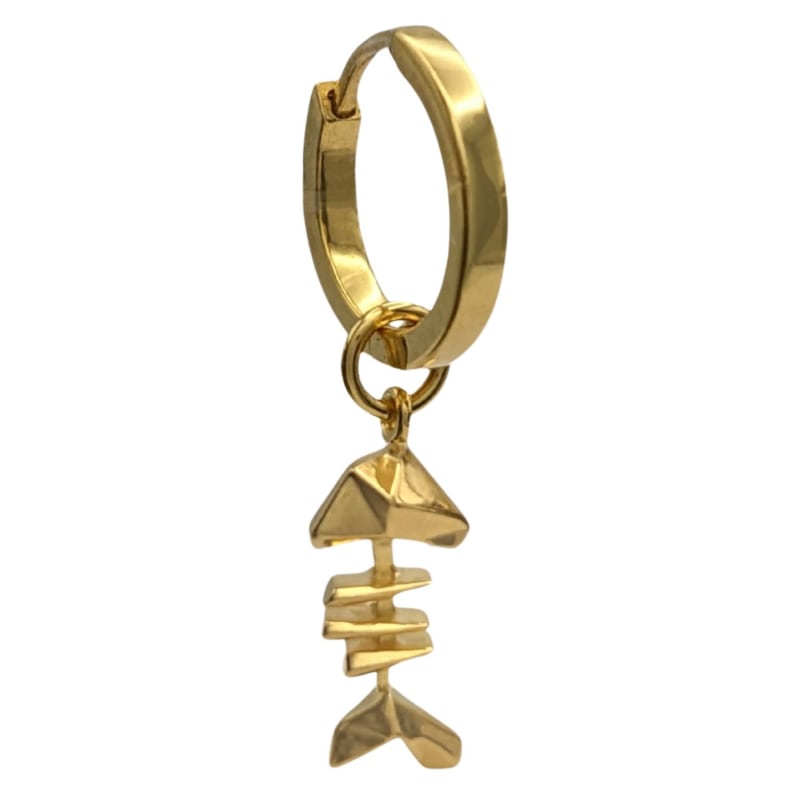 Single huggie hoop earring top