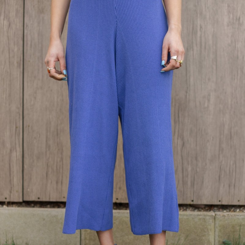 Thumbnail of Martha Wide Leg Co Ord Knitted Trousers - Blue image