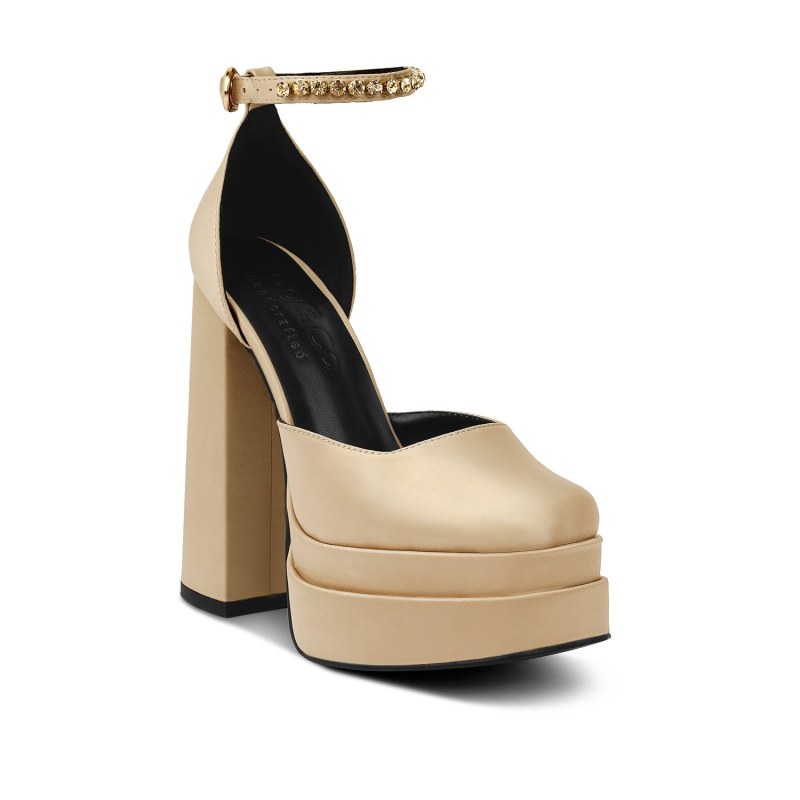 Latte satin shoes outlet