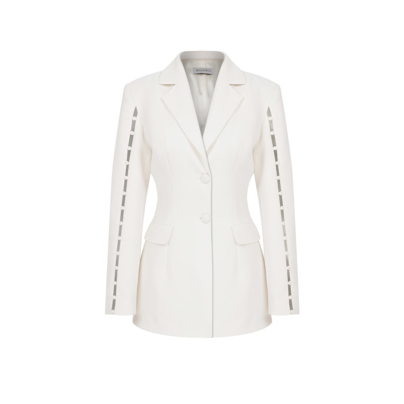 Thumbnail of Marylebone Crepe Blazer In Vanilla Ice image