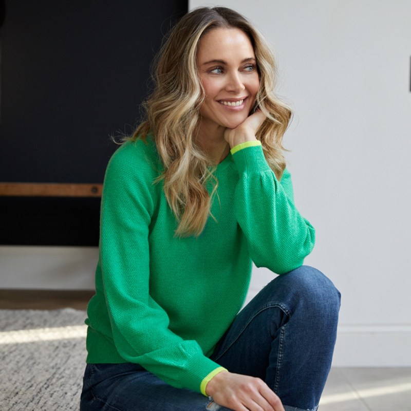 Thumbnail of Matilde Green Textured Jumper image