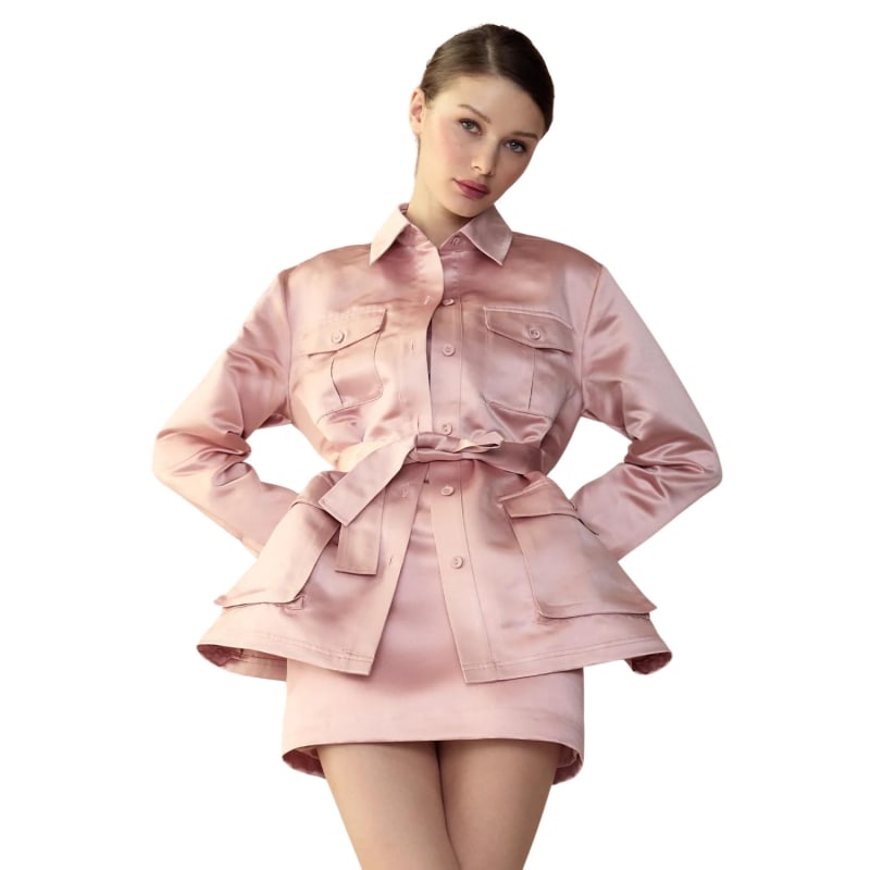 Pink safari jacket sales