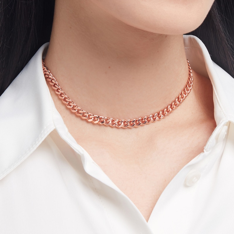 Maxi Cuban Link Choker Rose Gold ONI Fine Jewelry Wolf Badger
