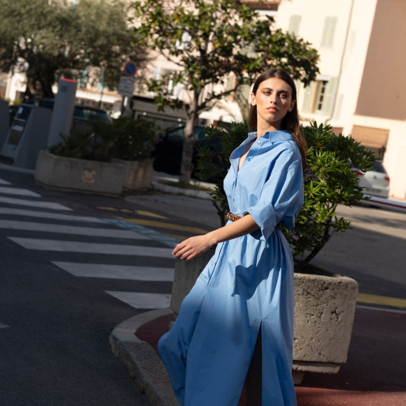 Thumbnail of Maxi Shirt Dress Blue image