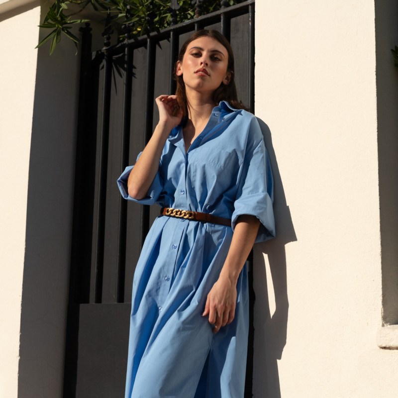 Thumbnail of Maxi Shirt Dress Blue image