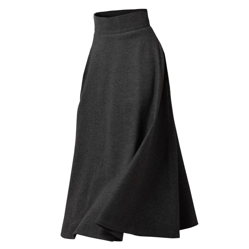 Black wool flare skirt 2025