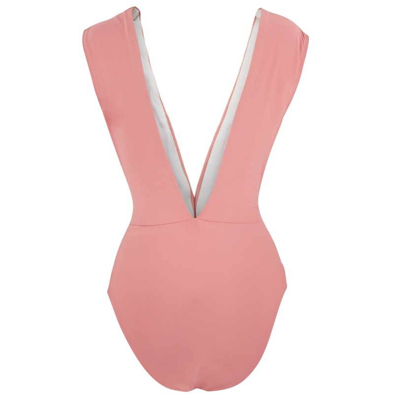 Thumbnail of Maya One Piece Swimsuit In Dusky Pink With White Ties image