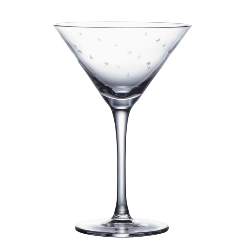 Thumbnail of A Pair Of Crystal Martini Glasses With Stars Design image