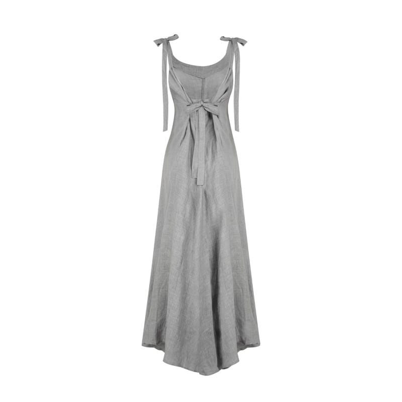 Thumbnail of Kaya Maxi Linen Dress In Nobel Gray image