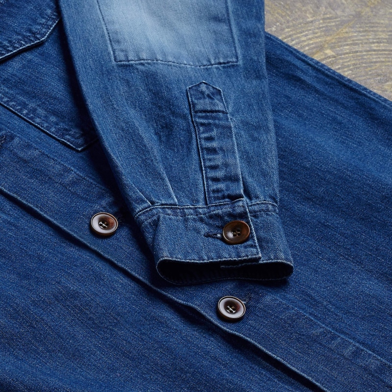 Thumbnail of The 3003 Buttoned Workshirt - Washed Denim image