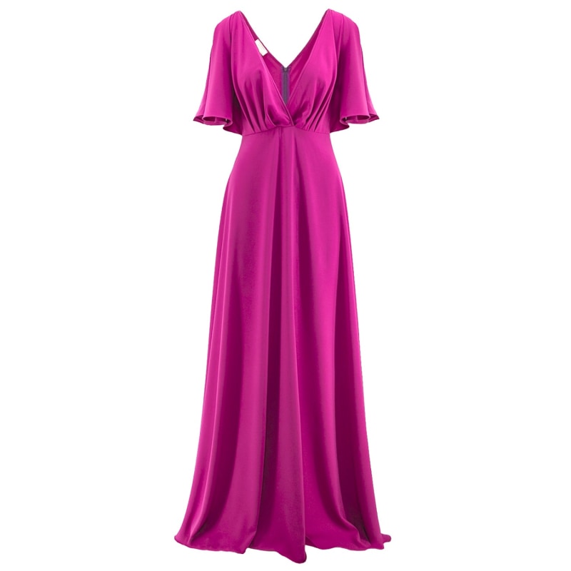 Florence Wrap Maxi Dress With Butterfly Sleeves In Orchid | ROSERRY ...