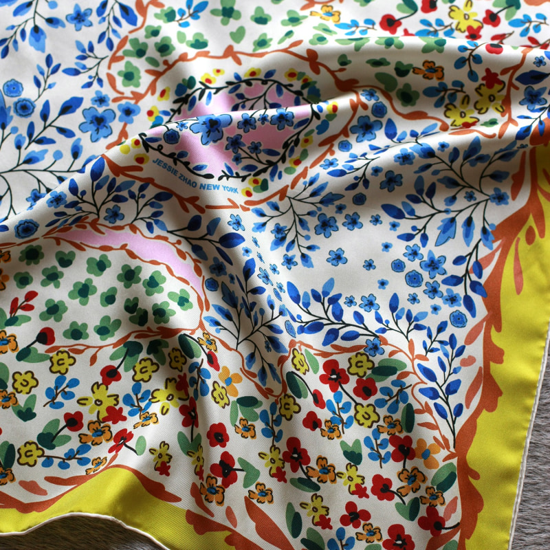 Thumbnail of Silk Bandana Of Yellow Garden image