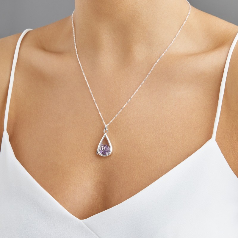 Thumbnail of Gold Glass Garnet Teardrop Locket image