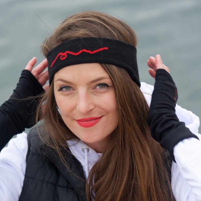 Ethical Cashmere Headband Black Kokoro Organics Wolf Badger