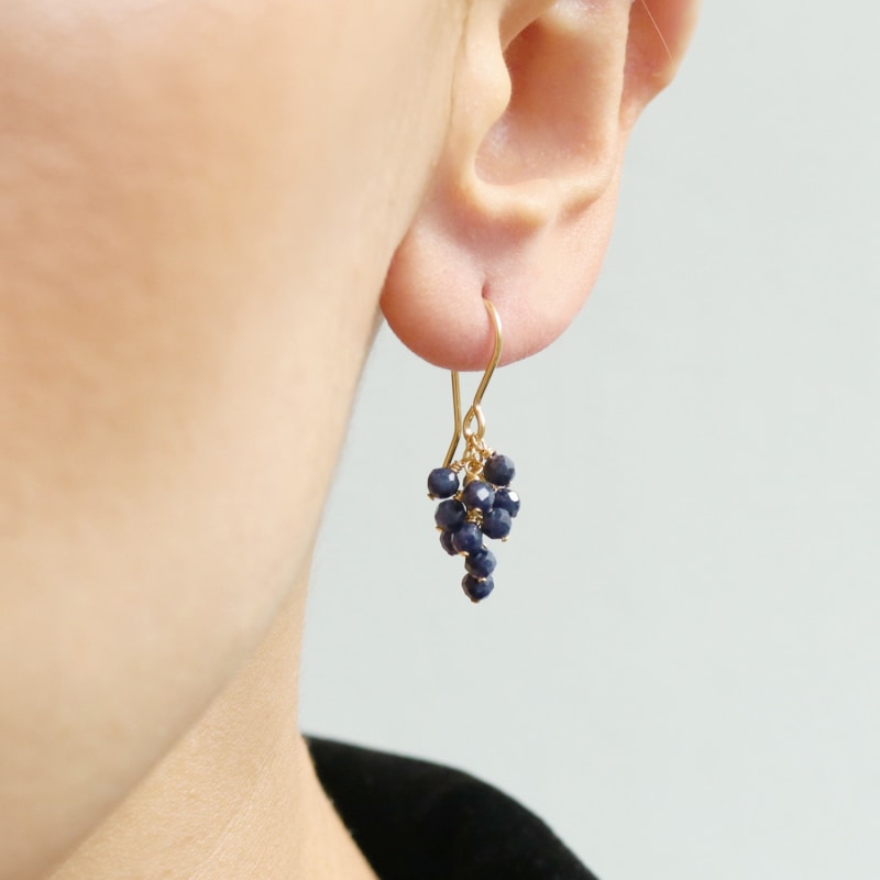 Thumbnail of Gold Sapphire Cluster Earrings image