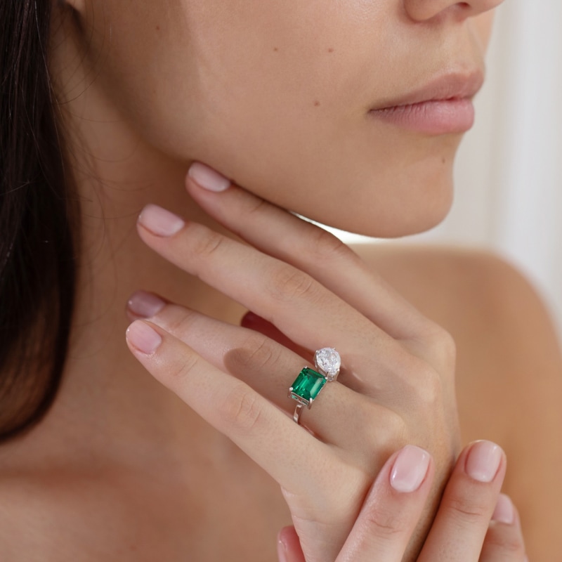 Toi et moi ring emerald cheap