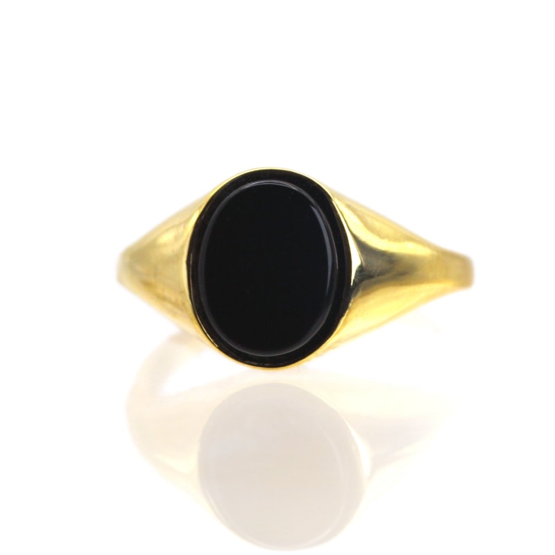 Fitness vaccination hektar Men Onyx Signet Yellow Solid Gold Ring | VicStoneNYC Fine Jewelry | Wolf &  Badger