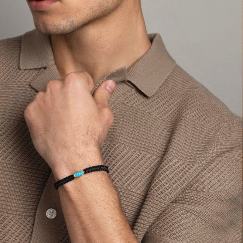 Evil eye bracelet black string hotsell