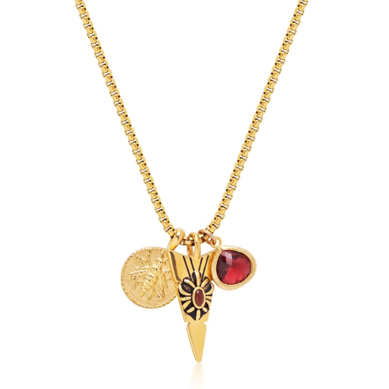 Red ruby necklace mens sales