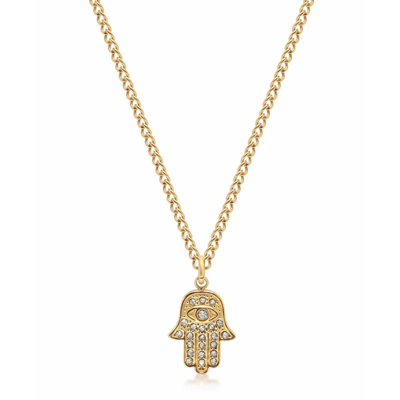 Men s Hamsa Hand Necklace In Gold Nialaya Wolf Badger