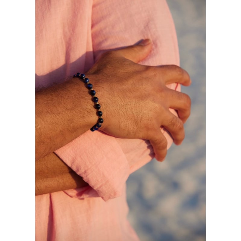 Mens lapis bracelet outlet