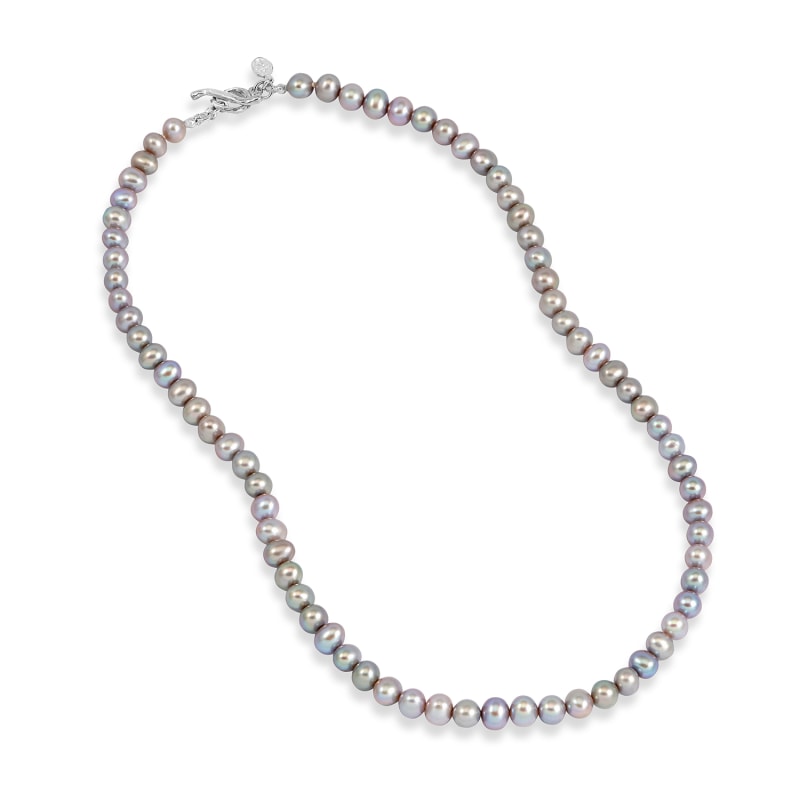 Grey freshwater pearl necklace hot sale