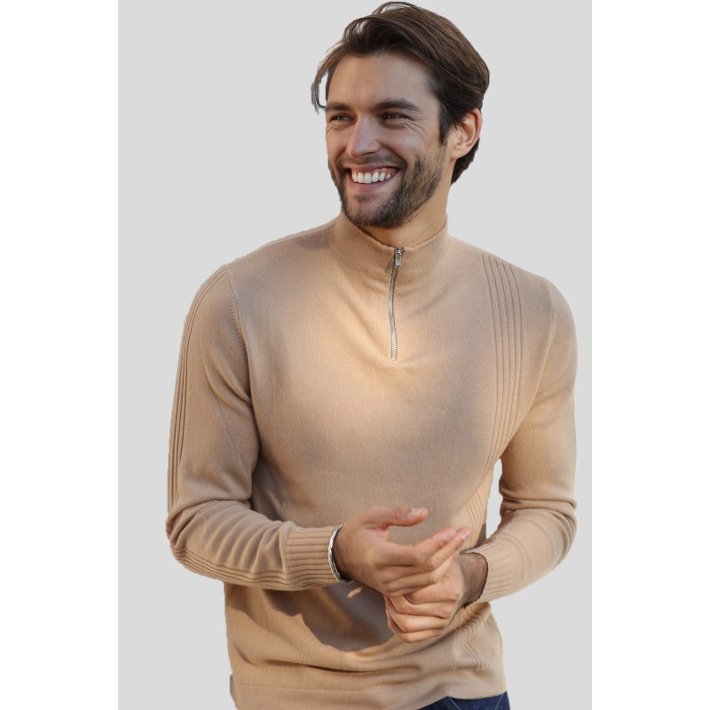 Thumbnail of Men's Merino Half-Zip Pullover - Brown image