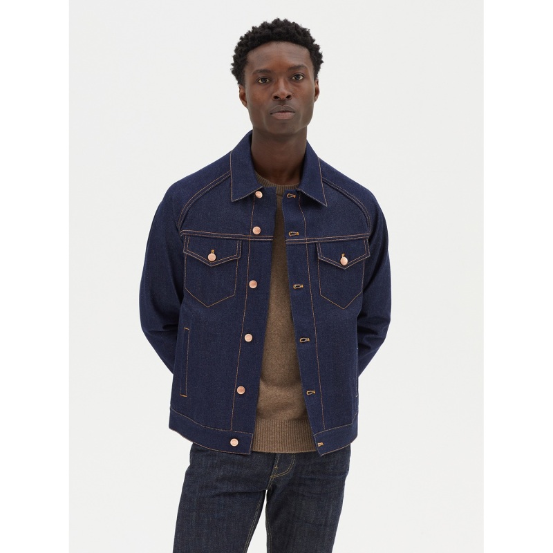 Indigo denim jacket mens hot sale