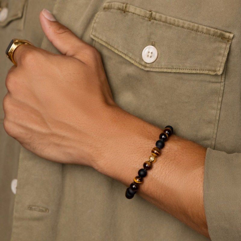 Men's MATTE ONYX Beaded Bracelet - One Size Fits All