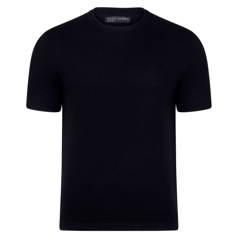 Thumbnail of Mens Ultra-Fine Cotton Hugo Knitted T-Shirt - Black image