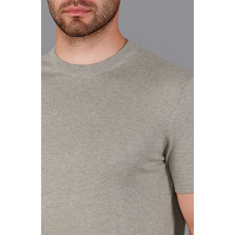 Thumbnail of Mens Ultra-Fine Cotton Hugo Knitted T-Shirt - Fawn image