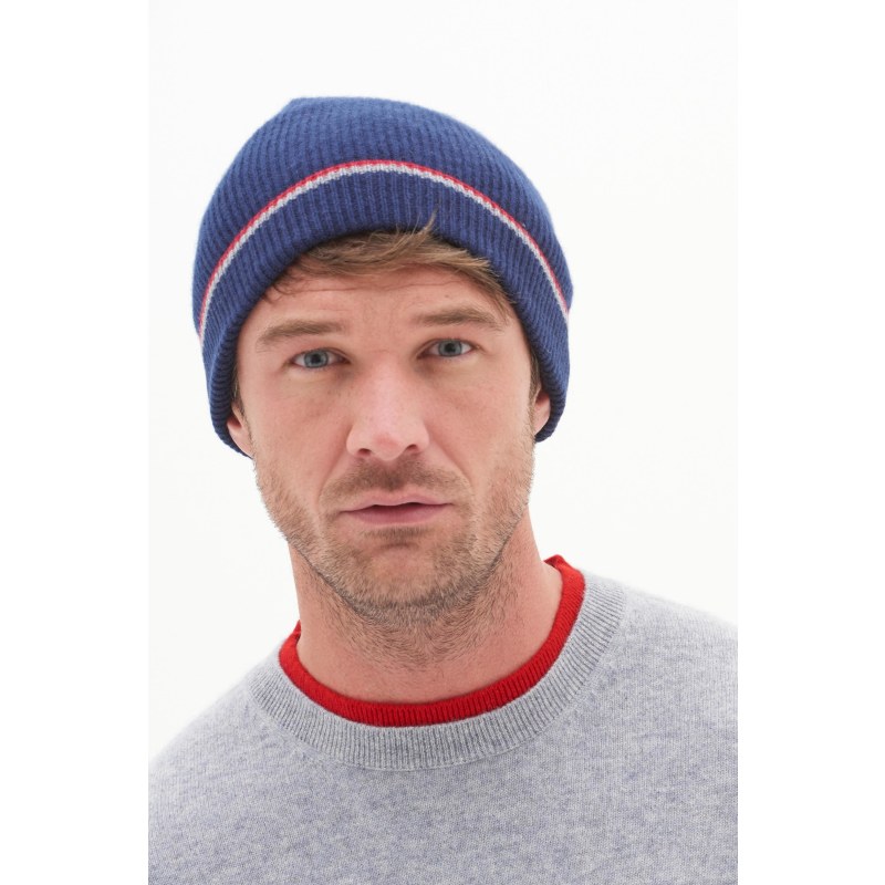 Thumbnail of Mens Cashmere Hat In Midnight Blue image