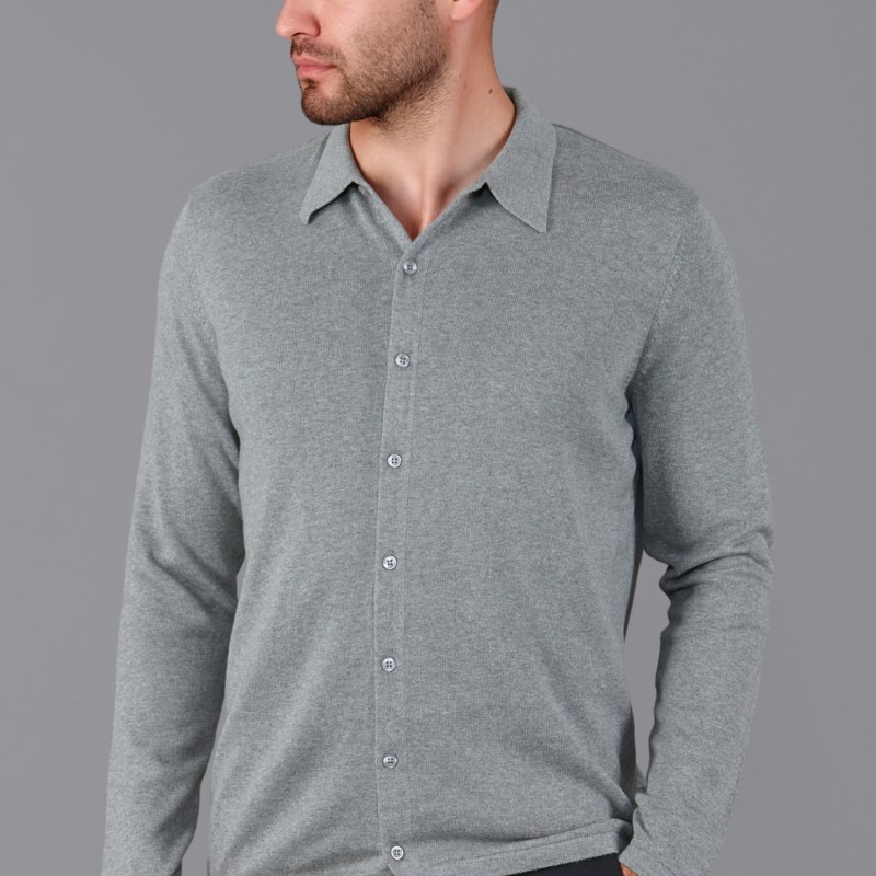 Thumbnail of Mens Cotton Arthur Knitted Shirt - Ash Grey image