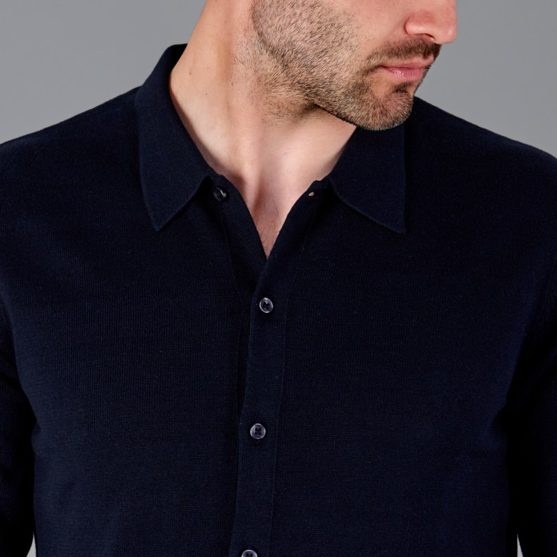 Thumbnail of Mens Cotton Arthur Knitted Shirt - Navy image