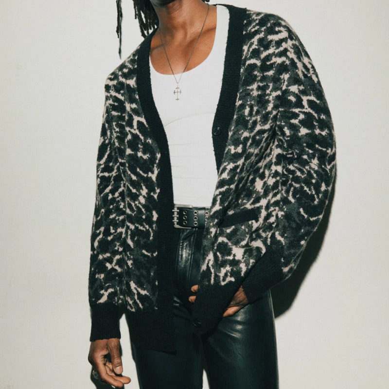 leopard cardigan sweater