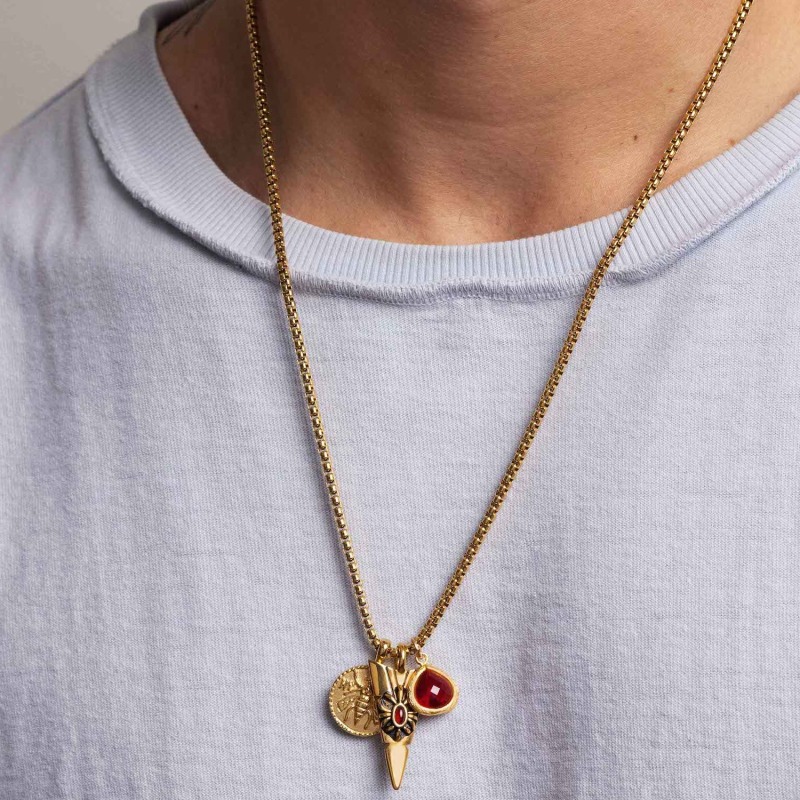 Mens real ruby necklace on sale