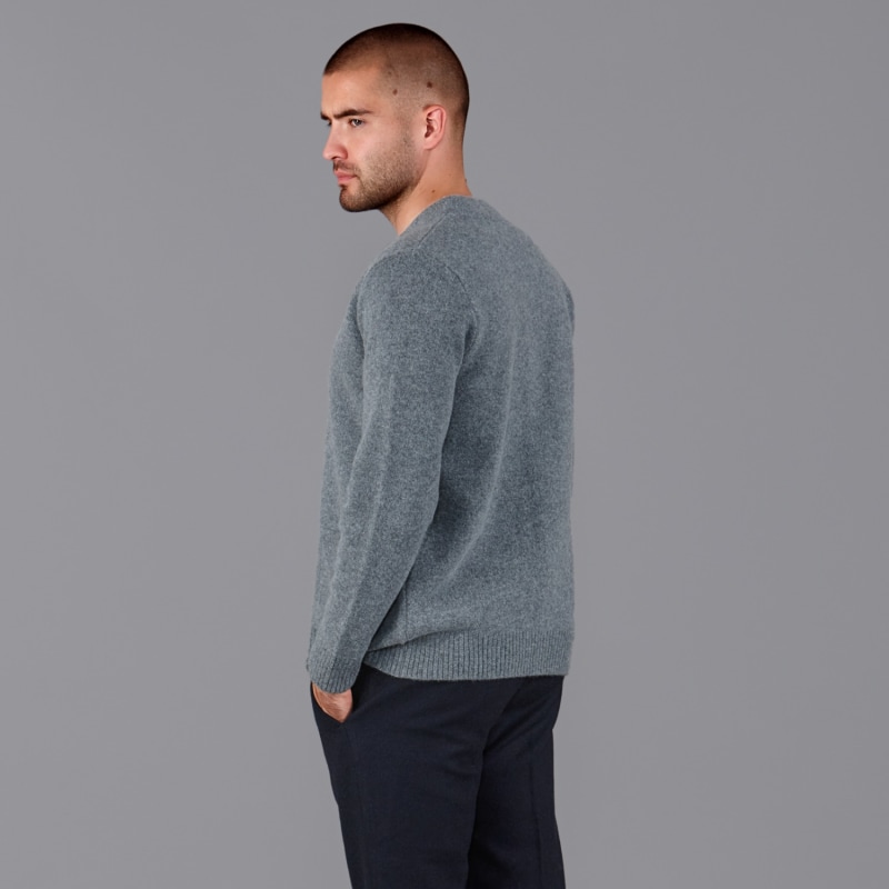 Thumbnail of Mens Lambswool Thompson Two Pocket Cardigan - Grey Mix image