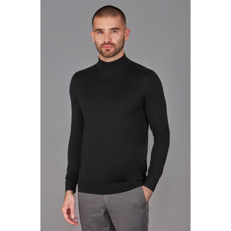 Black turtle neck jumper mens best sale