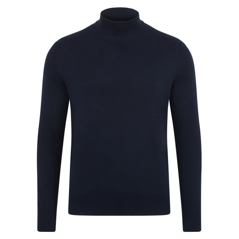 Cotton roll neck jumper mens best sale