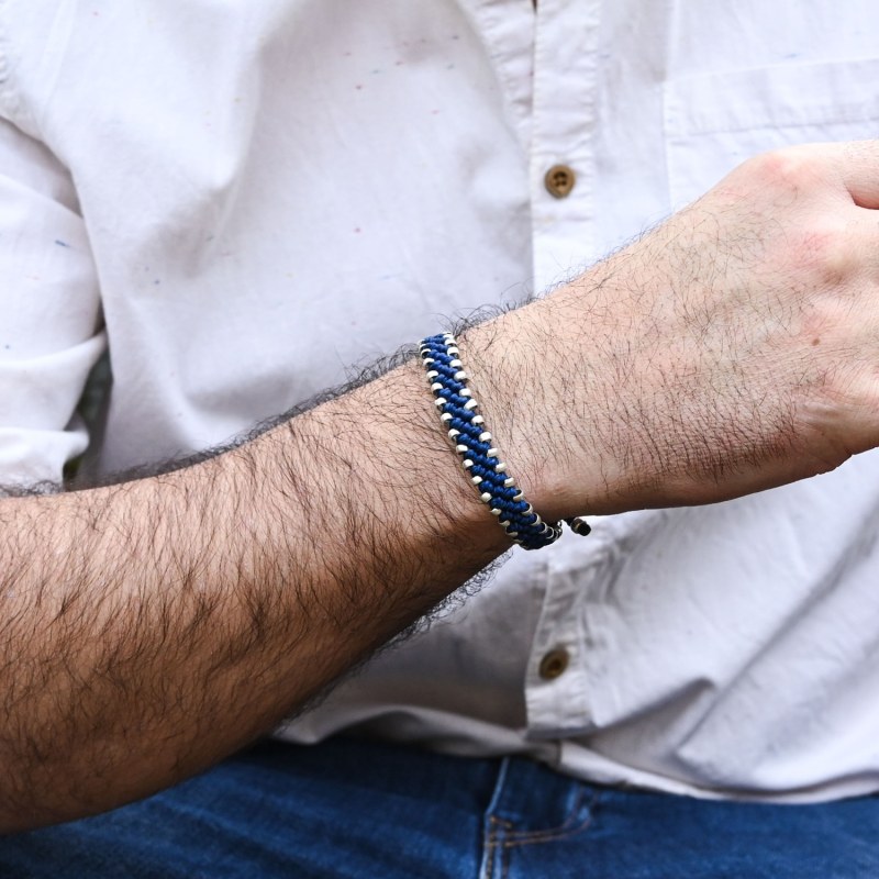 Thumbnail of Mens Waterproof Rope Bracelet In Blue Colour - Chunky Connection image