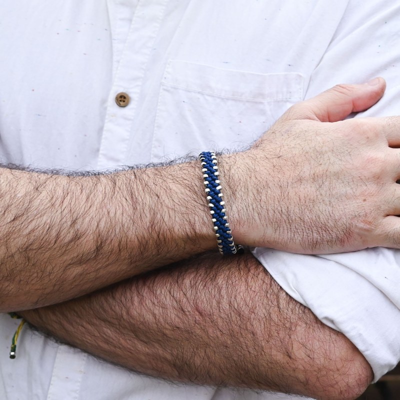 Thumbnail of Mens Waterproof Rope Bracelet In Blue Colour - Chunky Connection image