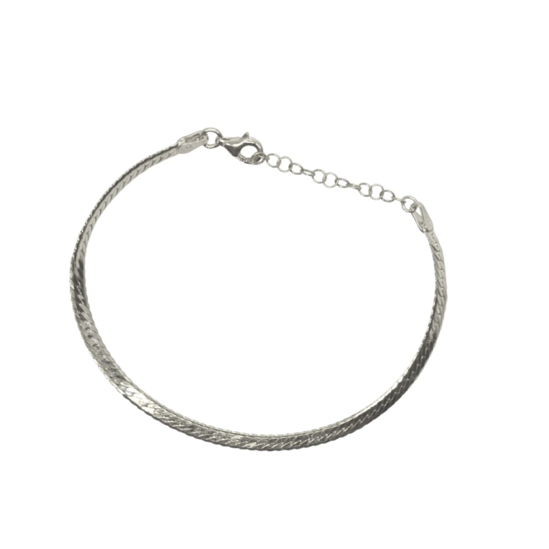 Silver herringbone bracelet top